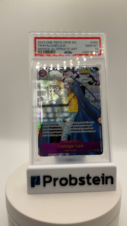 2023 One Piece OP05 Manga Alternate Art #069 Trafalgar Law PSA 10 GEM MINT - Image 2