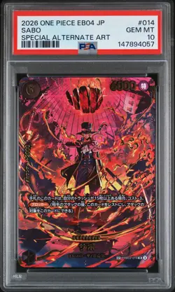 2026 ONE PIECE JPN EB04-EGGHEAD CRISIS SPECIAL ALTERNATE ART #014 SABO PSA 10 - Image 1