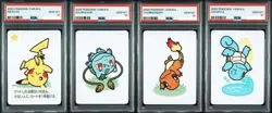 PSA 10 Pikachu Bulbasaur Charmander Squirtle Pokemon Taruka Trading Card Set #4 - Image 1