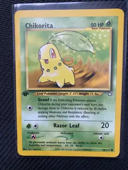 Pokemon Chikorita 1st Edition Neo Genesis Regular Card 54/111 - Image 1