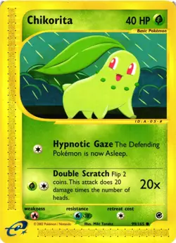 Pokemon TCG Chikorita Expedition Card 99/165 Regular Common VLP - Image 1