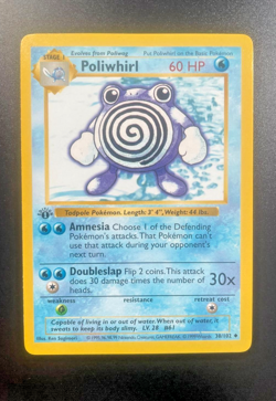 Pokemon Card: 1st Edition POLIWHIRL Base Uncommon (NM) - Image 1