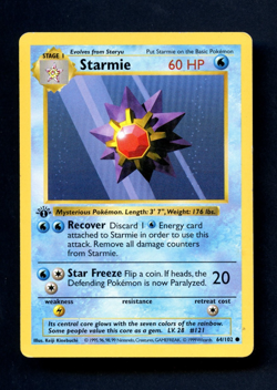 Pokemon Card: 1st Edition STARMIE Base Common (LP) - Image 1