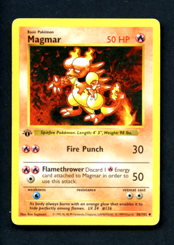 Pokemon Card: 1st Edition MAGMAR Base Uncommon (MP) - Image 1