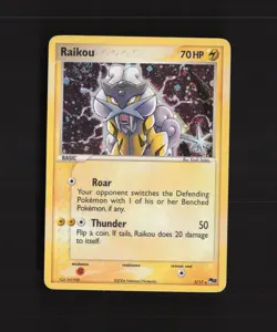 Raikou 3/17 POP Series 2 Holo Rare SWIRL Pokemon Card LP - Image 1
