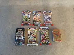 9 Pokemon Booster Packs TCG Trade Cards Scarlet & Violet Sword & Shield Shield + - Image 1