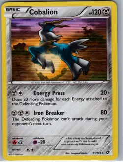 Cobalion 91/113 Holo Legendary Treasures - Pokemon Card - LP - Image 1