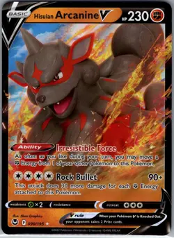 Hisuian Arcanine V 090/195 SWSH12: Silver Tempest - Pokemon Card - NM - Image 1