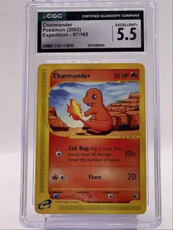 CHARMANDER 2002 POKEMON E-CARD EXPEDITION COMMON 97/165 CGC 5.5 Q1219 - Image 1