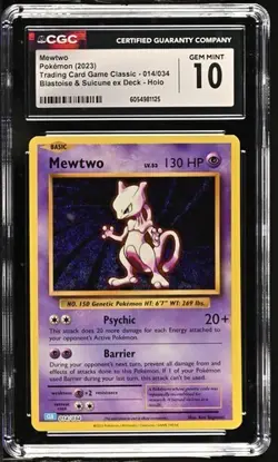 Pokemon Mewtwo 2023 Trading Card Game Classic 014/034 Holo CGC 10 - Image 1