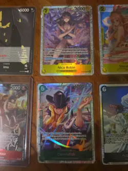 6x english One Piece TCG alt art SR common leader mixed card lot - Image 3