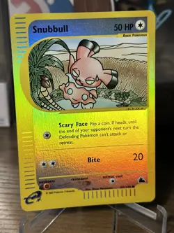 Snubbull 🐶 SKYRIDGE 101/144 Reverse Holo Vintage Pokemon Card WOTC - Image 1