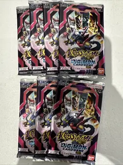 Digimon Across Time BT12 Card Game Booster Packs - LOT of 7 NEW + SEALED! - Image 1