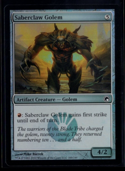 Saberclaw Golem 200/249 Common Foil Scars of Mirrodin Magic The Gathering NM - Image 1