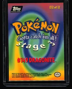 Dragonite [Foil] #E12 Pokemon 1999 Topps Movie Evolution - Image 2