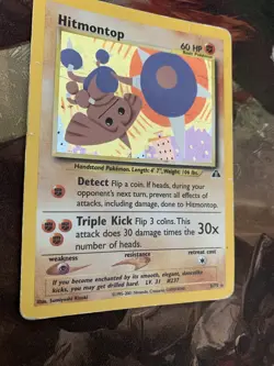 Hitmontop Neo Discovery Holo Heavy Played HP Damaged Pokemon Card - Image 3