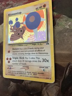 Hitmontop Neo Discovery Holo Heavy Played HP Damaged Pokemon Card - Image 4