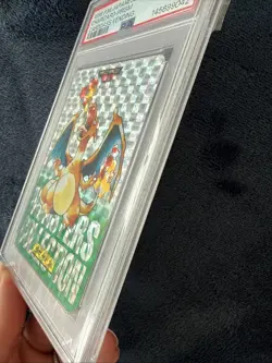 PSA 5 Charizard Carddass Bandai PRISM Green Japanese Pokemon 1996 - Image 3