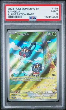Pokemon TCG Scarlet & Violet 151 Tangela 178/165 Illustration Rare Card PSA 9 - Image 1