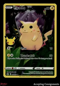 2021 Pokemon TCG Celebrations #005 Pikachu HOLO RARE - Image 1