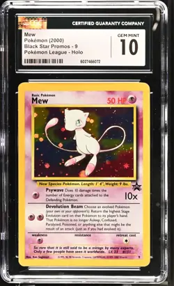 Pokemon 2000 Mew Pokemon League Black Star Promos #9 CGC 10 - Image 1