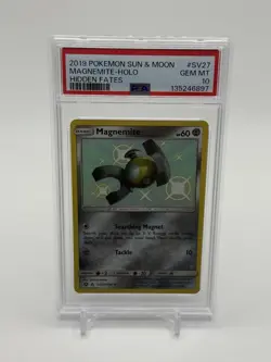 Pokemon TCG Magnemite SV27/SV94 Shiny Vault Holo Rare Hidden Fates PSA 10 - Image 1