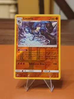 Lucario - 71/147 - Pokemon SM - Burning Shadows Reverse Holo NM - Image 1