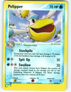Pelipper - Reverse Holo - 19/109 EX Ruby & Sapphire - Pokemon TCG - 2003 - Image 1