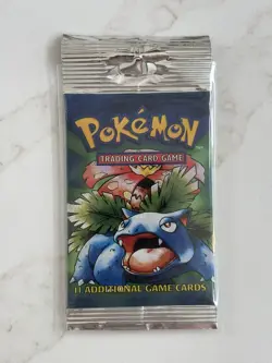 Pokemon Base Set Booster Pack Long Crimp 1999 Unlimited Factory Sealed Venusaur - Image 3