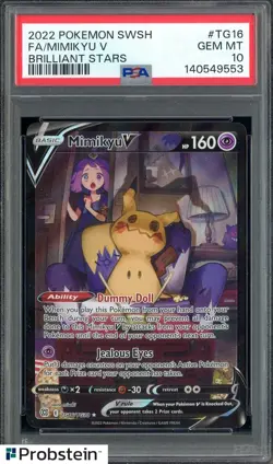 2022 Pokemon SWSH Brilliant Stars #TG16 FA Mimikyu V PSA 10 GEM MINT - Image 1