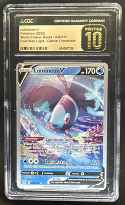 2022 Pokemon SWSH Brilliant Stars Lumineon V #040/172 CGC 10 Pristine - Image 1