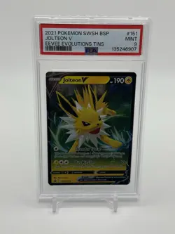 2021 POKEMON SWSH BLACK STAR PROMO EEVEE EVOLUTIONS TINS #151 JOLTEON V PSA 9 - Image 1