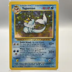 Vaporeon Pokemon TCG Holo Rare 1999 TCG Jungle Set 12/64 MP - Image 1