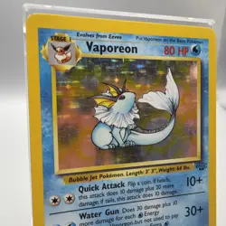 Vaporeon Pokemon TCG Holo Rare 1999 TCG Jungle Set 12/64 MP - Image 2