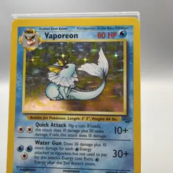 Vaporeon Pokemon TCG Holo Rare 1999 TCG Jungle Set 12/64 MP - Image 3