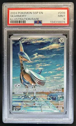 2024 Pokemon Surging Sparks Skarmory #209/191 PSA 9 - Image 1