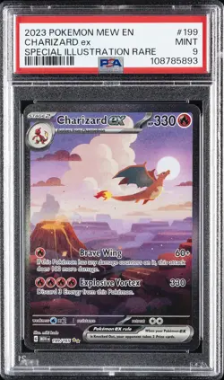 2023 POKEMON MEW EN-151 SPECIAL ILLUSTRATION RARE #199 CHARIZARD EX PSA 9 - Image 1