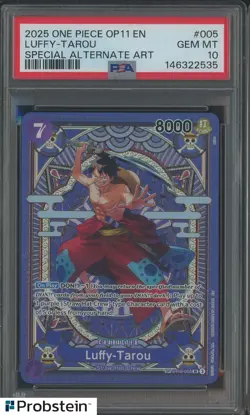 2025 One Piece OP11 EN #005 Luffy Tarou Special Alternate Art PSA 10 GEM MINT - Image 1