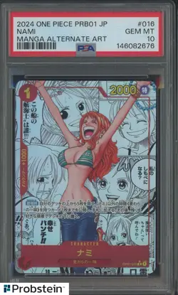 2024 One Piece PRB01 JP #016 Nami Manga Alternate Art PSA 10 GEM MINT - Image 1