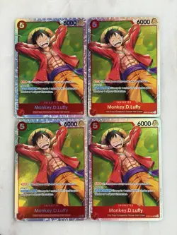 4x Monkey D Luffy ST21-014 SR Starter Deck EX: Gear 5 Foil One Piece TCG NM A - Image 1