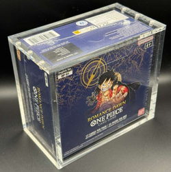 One Piece EN OP-01 Romance Dawn Blue Bottom Booster Box Sealed w/ Acrylic Case - Image 1