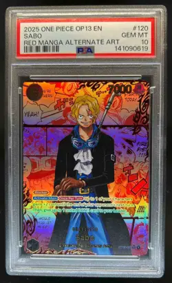 2025 One Piece Carrying On His Will Sabo Red Manga Alt Art #OP13-120 PSA 10 - Image 1