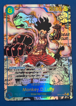 MONKEY.D.LUFFY * One Piece A Fist of Divine #OP11-118 Manga Alt Art * 2025 - Image 1
