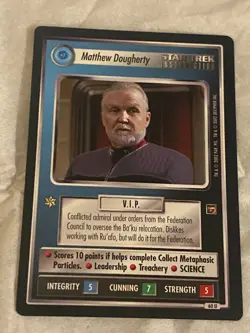 Star Trek CCG 1E TMP MATTHEW DOUGHERTY Card NEVER PLAYED - Image 1