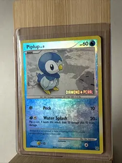 Pokemon TCG Piplup Diamond & Pearl 93/130 Reverse Holo Common 60HP Card Stamped - Image 1