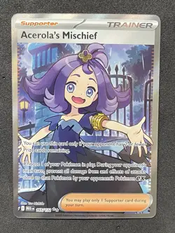 Pokemon TCG Acerola's Mischief 165/132 Ultra Rare Holo Trainer Card - Image 1