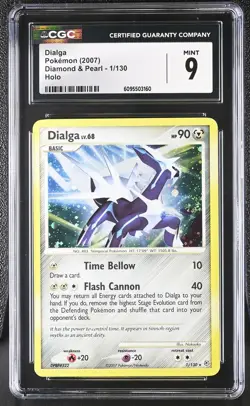 CGC 9 Dialga 1/130 Holo SWIRL Diamond & Pearl Pokemon Card - Image 1