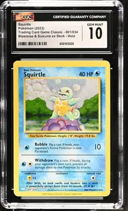 Pokemon Squirtle 2023 Trading Card Game Classic 001/034 Holo CGC 10 - Image 1