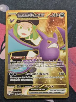 Team Rockets Crobat EX 242/182 Hyper Rare English Pokemon TCG Gold - Mint - Image 1