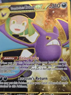 Team Rockets Crobat EX 242/182 Hyper Rare English Pokemon TCG Gold - Mint - Image 2